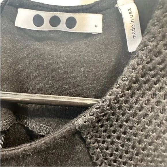 Three Dots Nordstrom little black fitted sheath dress mesh details M like new - Picture 2 of 6